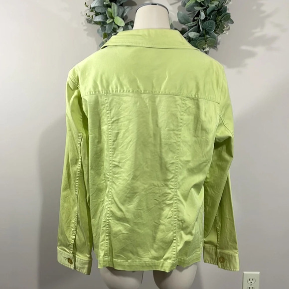 CJ Banks Stretch Scalloped Edge Green Jacket X (14W) - Picture 5 of 16
